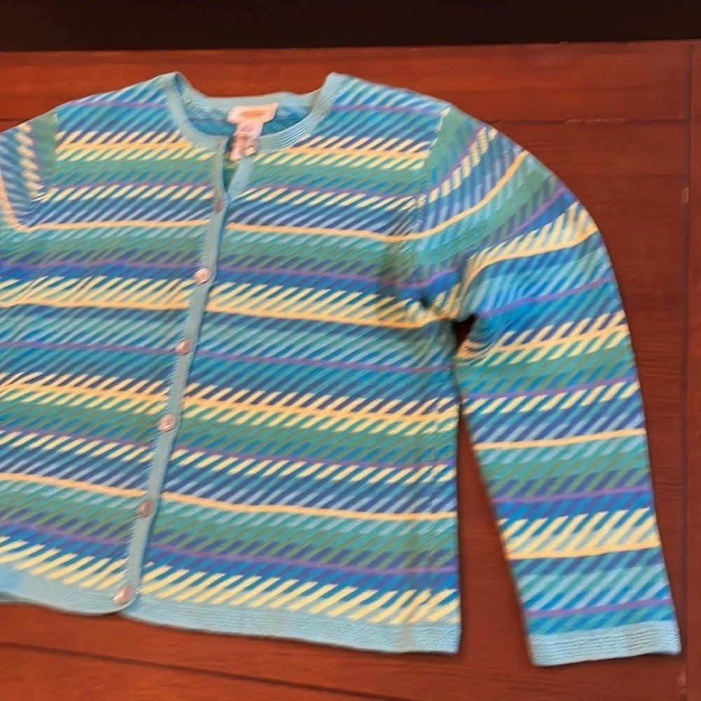 Vintage Talbots Petites Cardigan. Large petite. Spring colors.